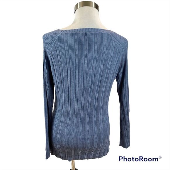 New with Tags ModCloth Open Weave Light Blue Boat Neck Sweater Size Small - Picture 5 of 11